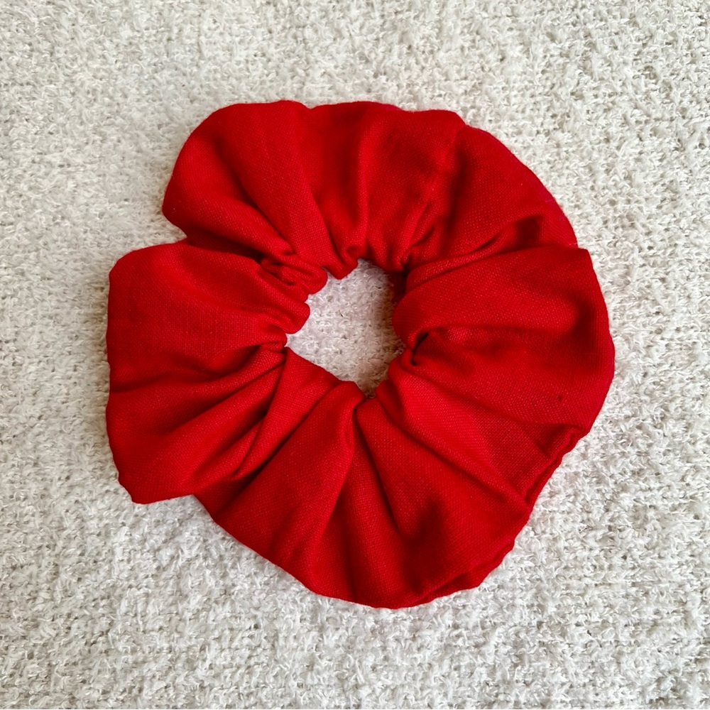 Scrunchie Hair Accessory, Classic Red, 100% Cotton